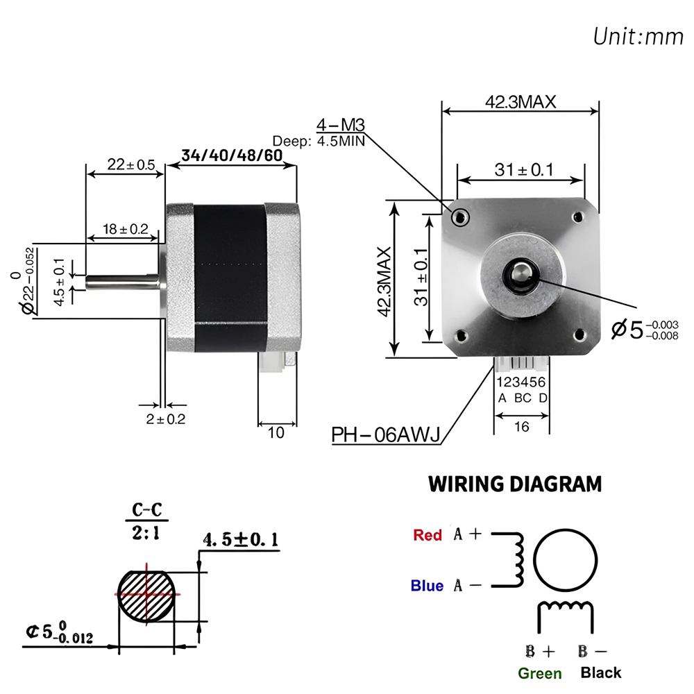 Nema 17 42mm Stepper Motor Ope - Nema 17 Stepper ulasan dan harga