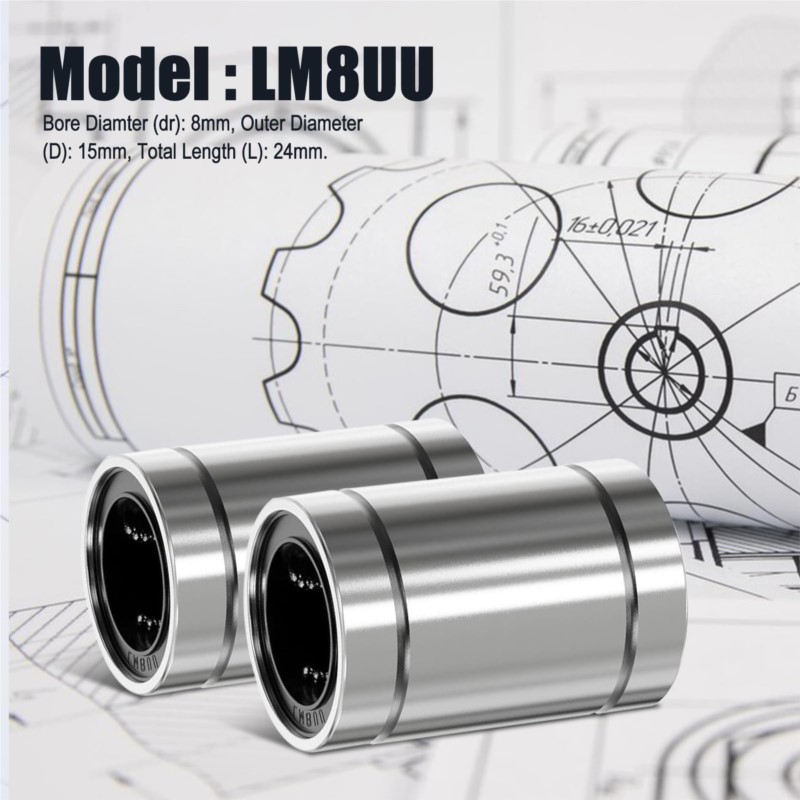 4/10PCS LM8UU LM10UU LM16UU LM - Linear Rod 8Mm ulasan dan harga