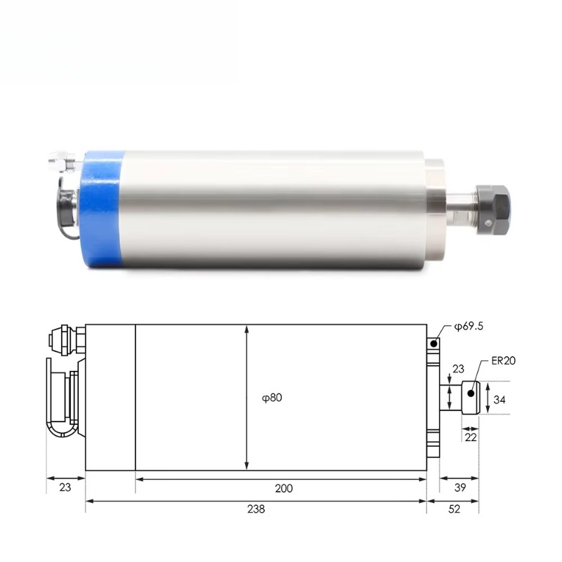 2.2KW ER20 Water Cooled Spindl - Water Cooled Spindle ulasan dan harga