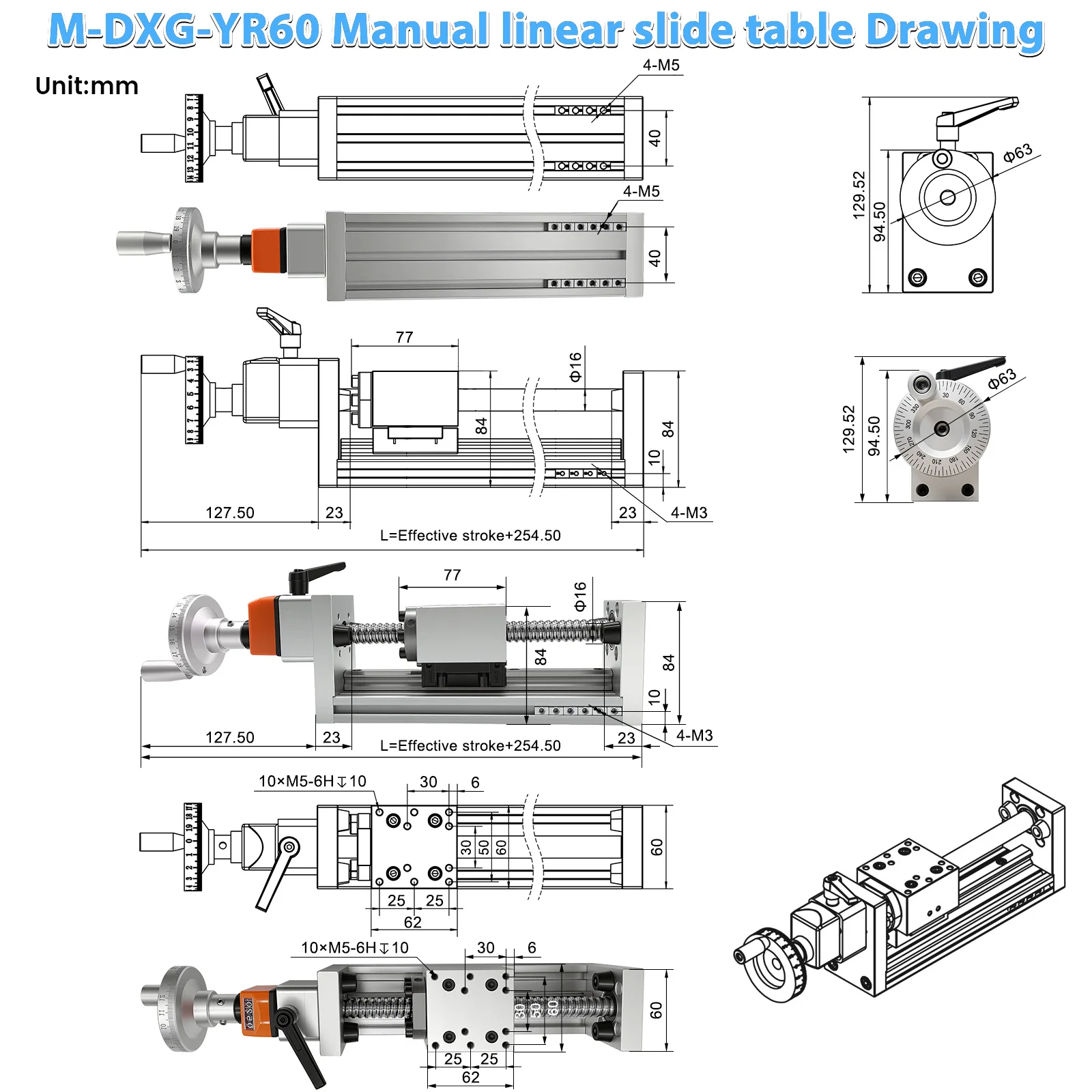60KG Load Manual Linear Guide  - Linear Rail ulasan dan harga