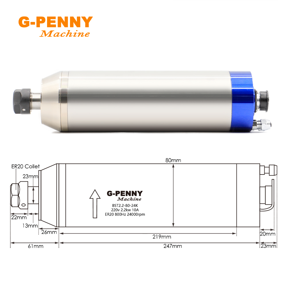 G-Penny 2.2KW Water Cooled Spi - Water Cooled Spindle ulasan dan harga